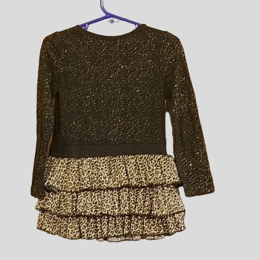 JUICY COUTURE Vintage Baby Toddler Dress 24 Mos Leopard Sparkle‎ Spell Out Black